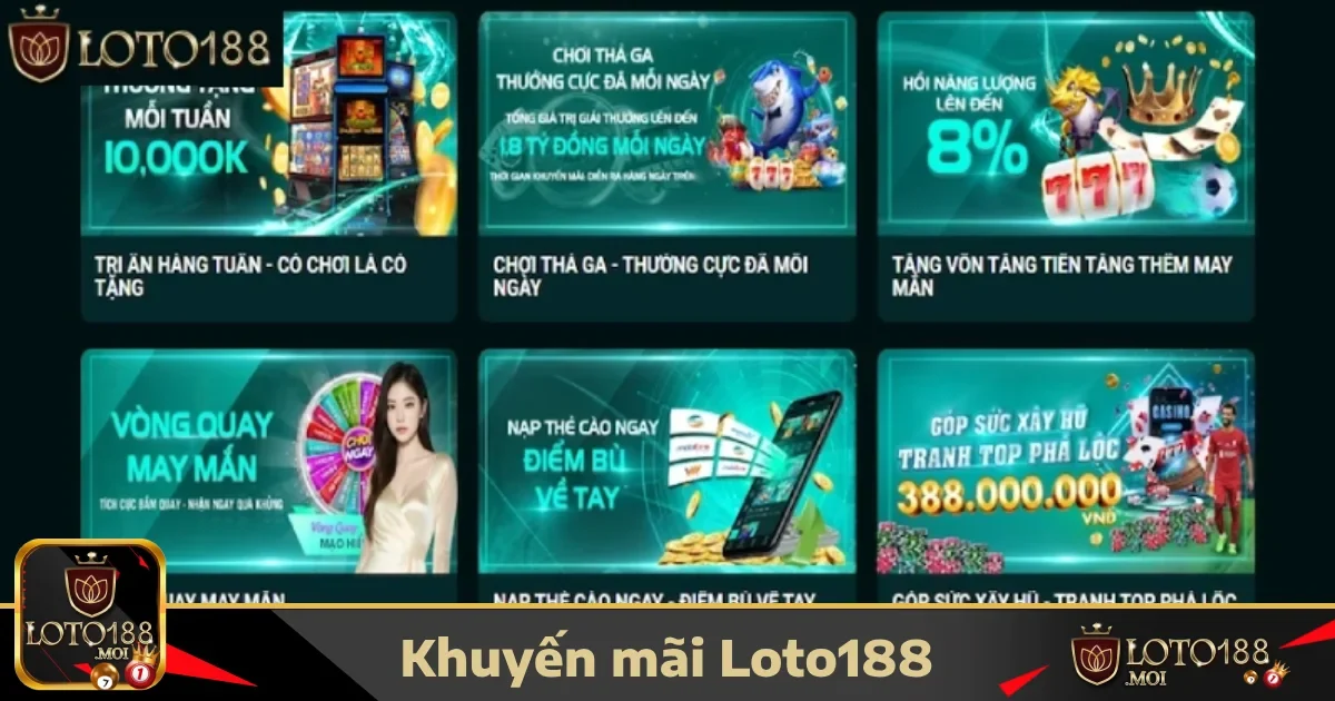 Loto188: Đăng nhập chơi loto188 tặng ngay 88k cho người mới🔥 31 Khuyến Mãi Đặc Biệt Chỉ Có Tại Loto188 – Nhận Thưởng Hấp Dẫn Mỗi Ngày